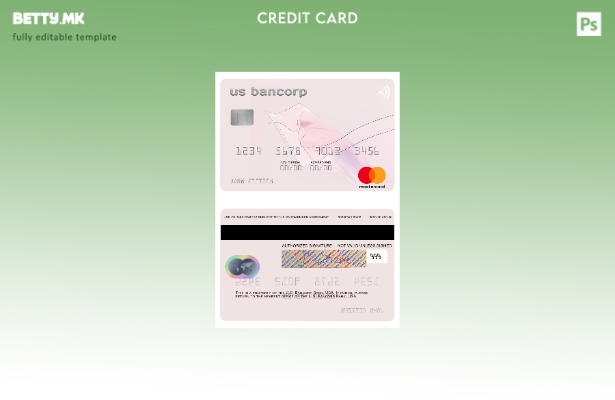 Модерен стил на шаблон за мастер картички на американската банка Банкорп на САД